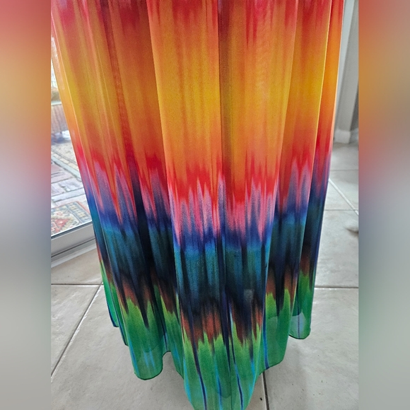 Vince Camuto Plus Size Scarf Maxi Multicolor Boho Elastic Waist Skirt - Picture 4 of 8